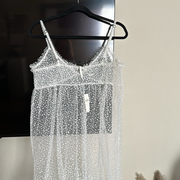 Anthropologie Sheer Dot Tulle Slip Dress - Picture 8 of 13